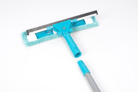 Kit de nettoyage Alpina - 7 pièces - Microfibre - Serpillère - Raclette à vitres - Racleur - Manche télescopique - Balai pliable