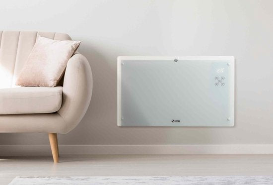 Vlectro - Cuisinière électrique et convecteur - 2000W - Affichage LED et télécommande - Métal blanc et plastique - Montage mural et autoportant - Efficacité énergétique avec thermostat