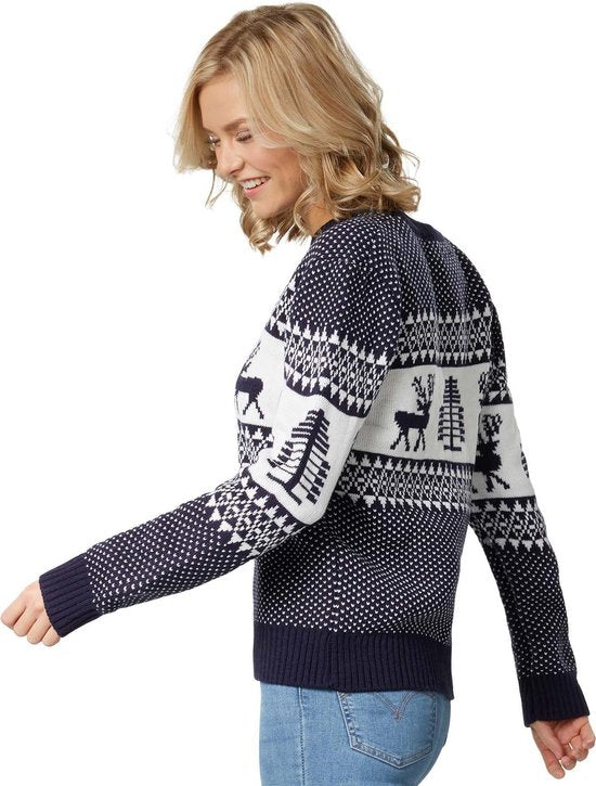 dressforfun - Pull de Noël Winter Wonderland bleu et blanc pour femme L - costume costume halloween déguisement carnaval déguisement carnaval - 303352