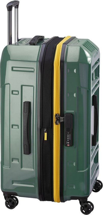 DELSEY PARIS Rempart Expandable 4 Double Rollers Trolley 73 Army Dark Green