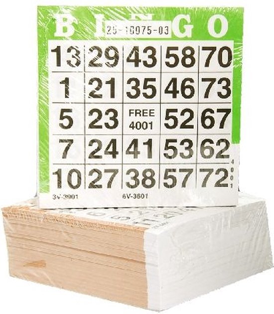 Cartes de bingo 500 feuilles