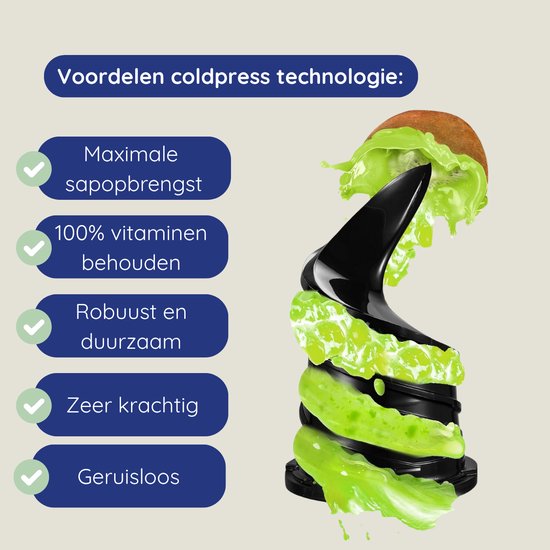 Safecourt Kitchen Juice Extractor - Extracteur de jus lent pour fruits et légumes - Ouverture de remplissage XXL - Moteur puissant - Noir