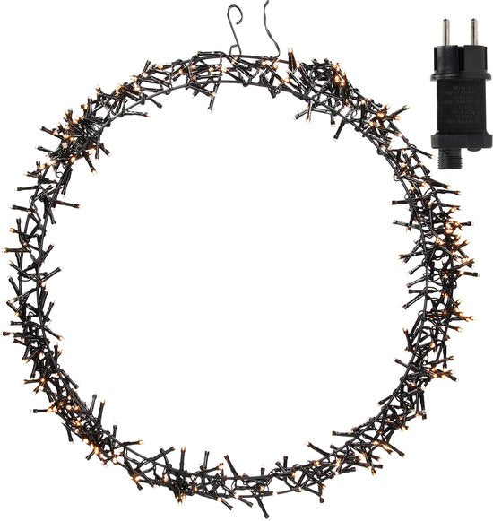 H&S - Couronne de Noël - Anneau - Ø48cm - 400led - Extra Warm White - 8 réglages