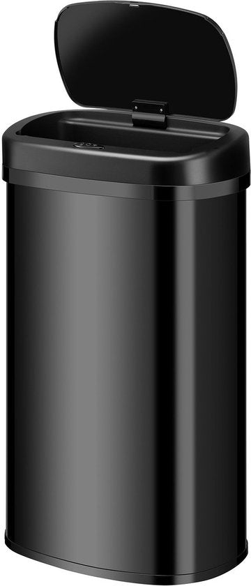 Poubelle automatique / Poubelle à déchets / Poubelle à détecteur - 60 litres - Noir - Rectangle