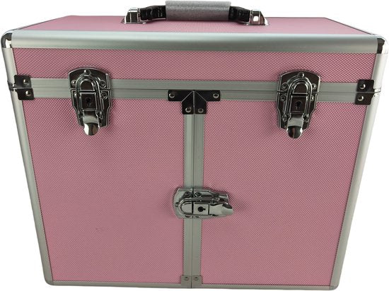 DMV - Valise de coiffeur - Chariot de coiffeur - Valise de coiffeur - Chariot de coiffeur - Valise de maquillage Schmink - Mobile - Portable - Rose