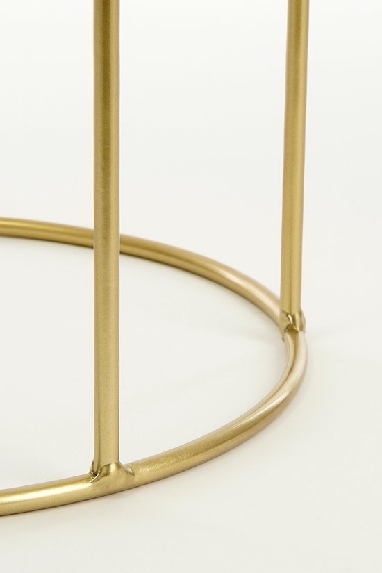 Mica Decorations Pot de fleurs Favani sur pied - Lot de 3 - H80 x Ø28 cm - Métal - Or