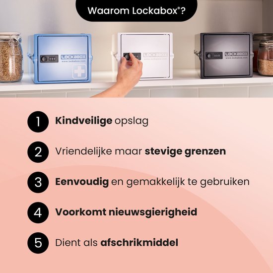 Lockabox One™ Boîte de rangement avec serrure à chiffres - Armoire à pharmacie verrouillable - Coffre-fort en polycarbonate - Résistant au réfrigérateur et au congélateur - 10,5 litres - 31 x 21 x 17 cm.