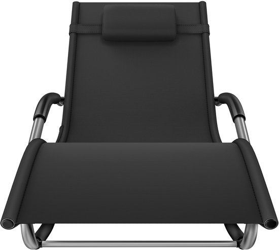 tectake® Lounger Taya - Chaise longue ergonomique pour le jardin, la terrasse, le balcon - Fauteuil de relaxation avec fonction de basculement - Chaise de jardin avec accoudoirs confortables, appui-tête et compartiment de rangement - Résistant aux intempé