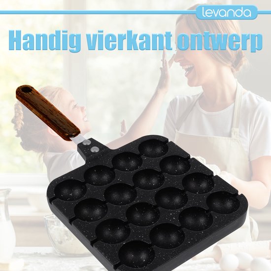Levanda poffertjes pan cast iron - non-stick suitable for induction electric and gas