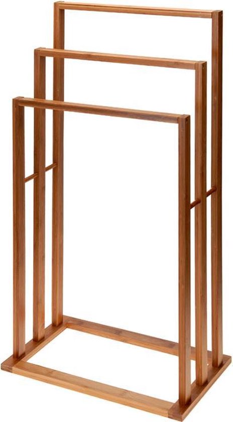Porte-serviettes en bambou avec 3 tringles - 40X24X82CM