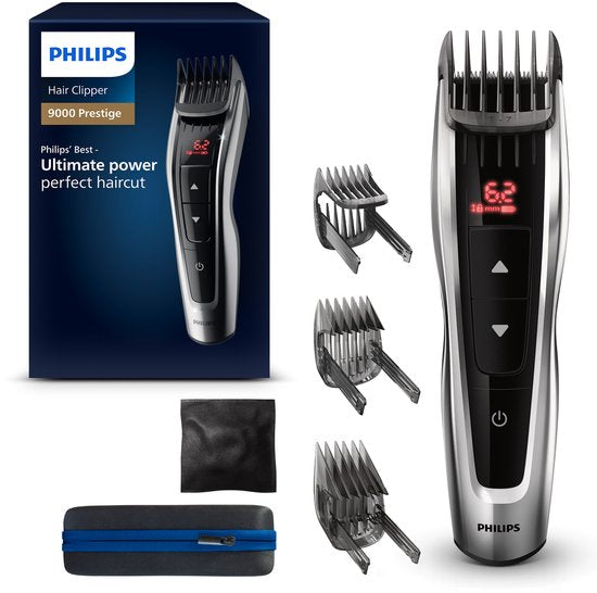 Philips series 9000 HC9420/15 - Tondeuses - Noir/argent - Avec étui de voyage