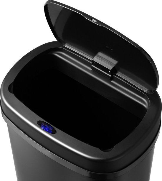 Poubelle automatique / Poubelle à déchets / Poubelle à détecteur - 50 litres - Noir - Rectangle