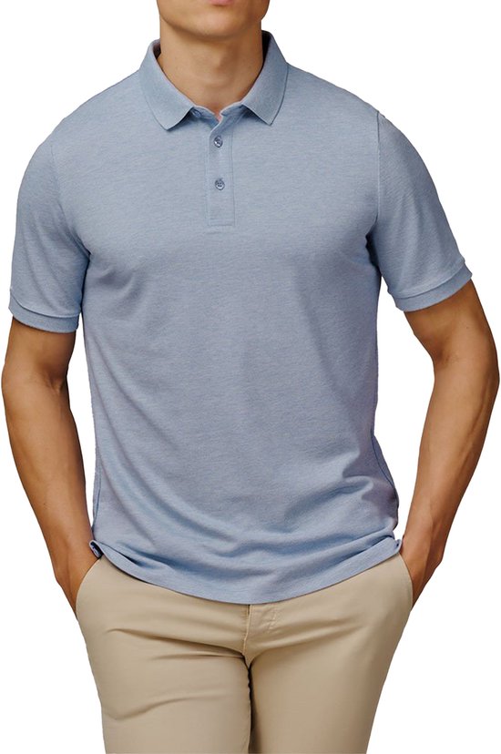 Bamboo Elements - Polo Hommes - Light Blue L - Polo Hommes Manches Courtes - Tissu Pique - T Shirt Hommes - Bamboo