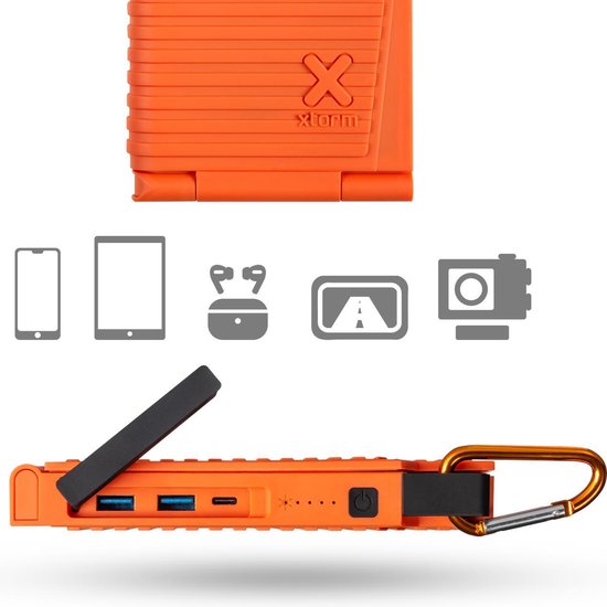 Xtorm Waterproof Super Solar 20W Powerbank - 10,000mAh - Rechargeable par énergie solaire - 3 Ports - Etanche pour Smartphone et Tablette