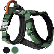 Harnais Jake and Jacky Dog Medium - Harnais Anti-Traction - Harnais Y pour chien - Harnais pour chien - Vert - Taille S