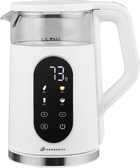 Bouilloire HomeShift® avec contrôle de la température - Fonction maintien au chaud - Double paroi - Électrique - 1,7 Litre - 2200W - Blanc