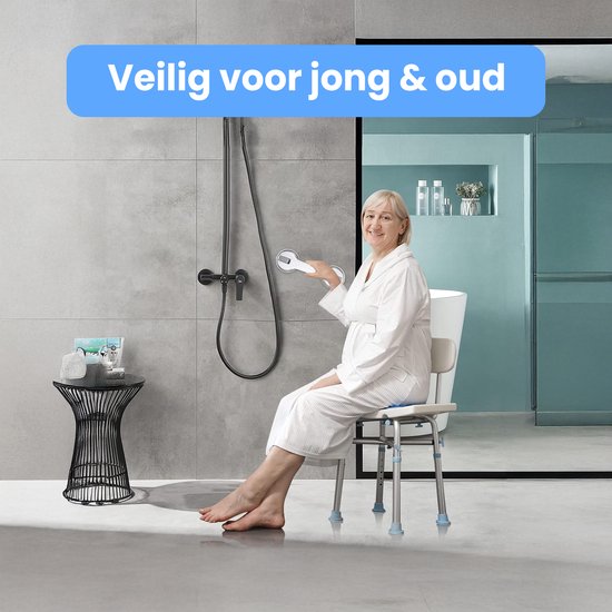 Poignée de douche avec ventouse - 2 pièces - Convient pour la douche et les toilettes - Résistant à l'humidité - Poignée avec ventouses - Pour petits et grands - Modèle extra sûr et solide - 30cm Luft