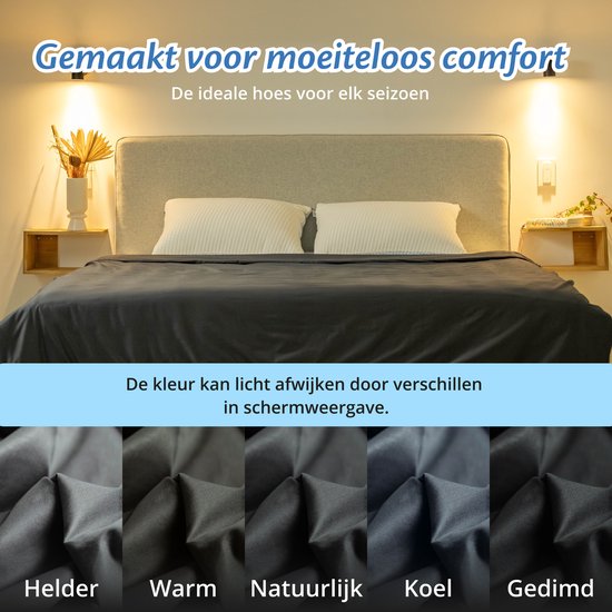 Housse pour la couverture d'aggravation d'Ella 135 x 200 CM - 7 KG & 9 KG - Housse en 100% coton biologique - Anthracite