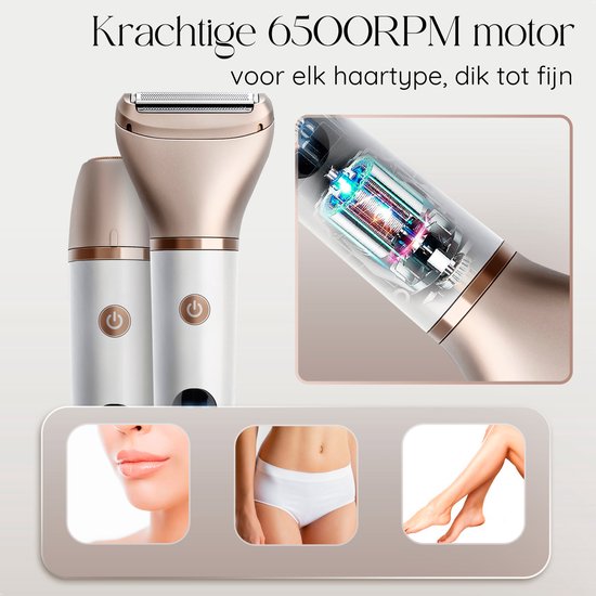 Rasoir féminin 2 en 1 avec écran - Visage - Aisselles - Jambes - Maillot - Sansbeauté® - Rasoir féminin - Epilation visage femme - Tondeuse femme - Rasoir bikini - Rechargeable par USB