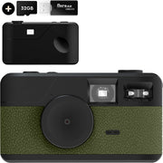 K&L Appareil photo numérique rétro - Sans écran - Rechargeable - 16 000 photos - Appareil photo - Vintage - Comprend 32 Go - Durable - Vert