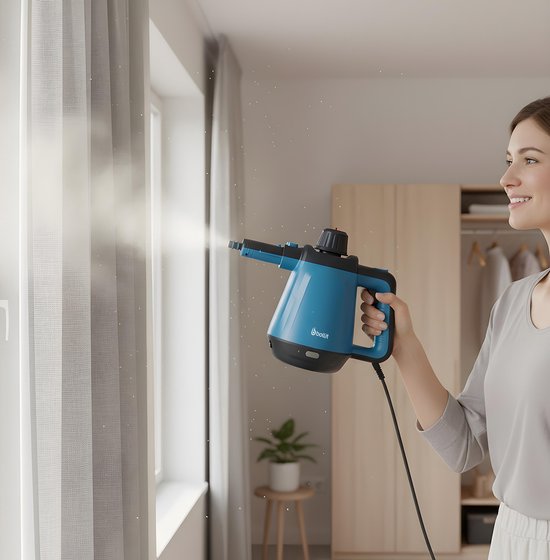 BOLLIT 1200W Steam Cleaner - Handheld Steam Cleaner - 3.5 Bar - Handheld Steamer - Stain Cleaner - Steam Cleaner - Carpet Cleaner - Extra Power Steam Cleaner : Floor, Sofa, Kitchen Bathroom & Carpet Cleaning - Incl. Storage Bag