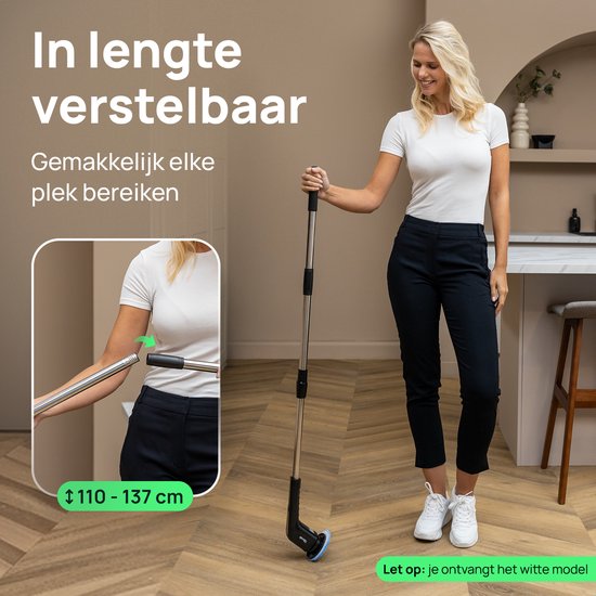 Skrub Electric Cleaning Brush - Brosse à récurer avec manche pour la salle de bain - 8 accessoires