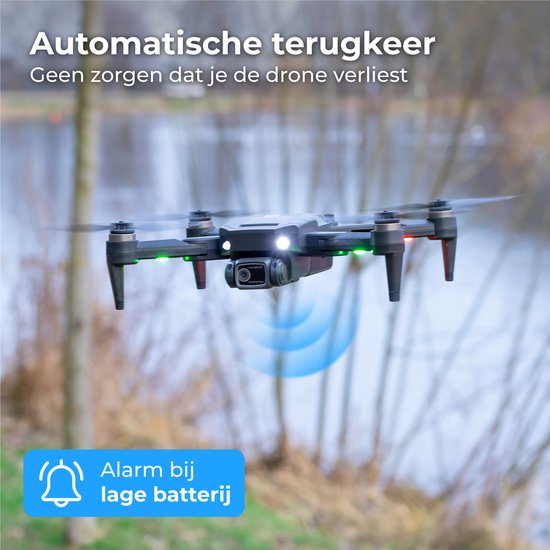 Drone avec caméra et GPS, Nuvance, Mini caméra 1080p, Extérieur / intérieur, Sac de rangement, 2 batteries