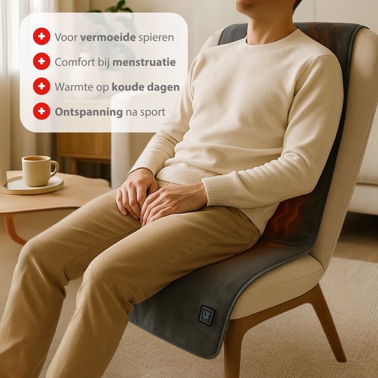 alpina Heat Pad Rechargeable - Coussin chauffant électrique sans fil avec arrêt automatique - Coussin chauffant pour chaise ou usage extérieur - Coussin chauffant pour chaise noir