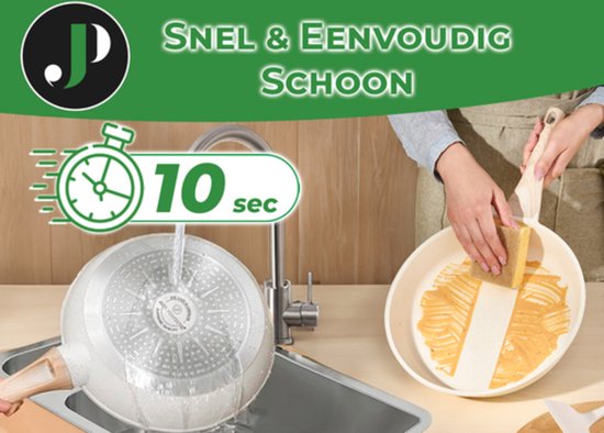 Just Perfecto 21 Set de casseroles et poêles à induction - Beige Set de casseroles et poêles avec couvercle pour gaz et induction - Sans PFAS - Poignées froides