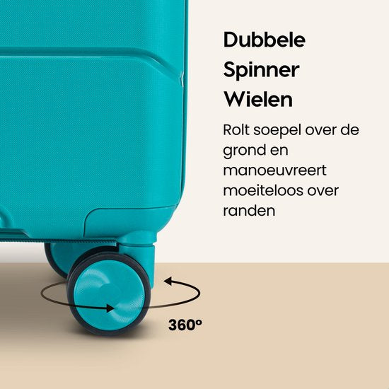 SKYCASES Urban Adventurer - Valise à main - Verrouillage par numéro - 44L - Roues pivotantes - Valise de voyage avec serrure à bagages - Trolley léger - Vert