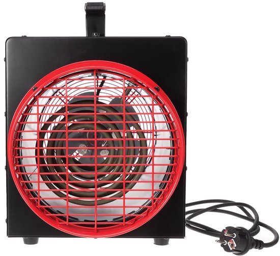 Perel Chauffage électrique à ventilateur 3300W avec thermostat et mode de refroidissement, protection contre la surchauffe IP24, chauffage portable compact pour l'atelier, le garage, la remise ou l'espace industriel