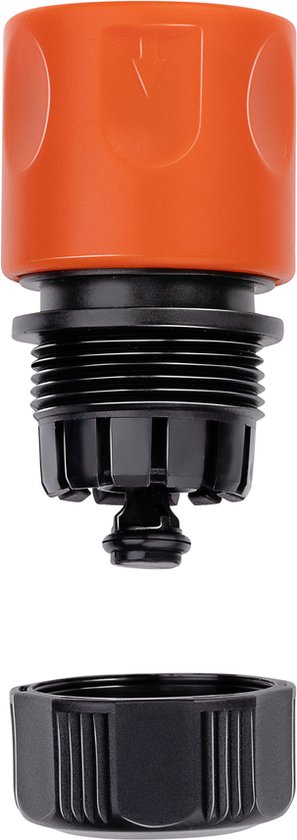 BLACK+DECKER - Lot de 4 raccords pour tuyau d'arrosage / 2x bouchon d'eau / Entretoise - Noir / Orange