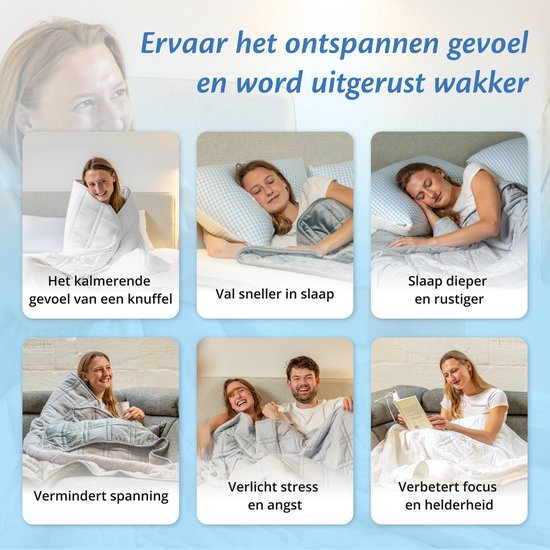 Couverture pondérée Ella 7 kg - Couverture pondérée en coton OEKO-TEX 135 x 200 cm - Couverture pondérée - Blanc