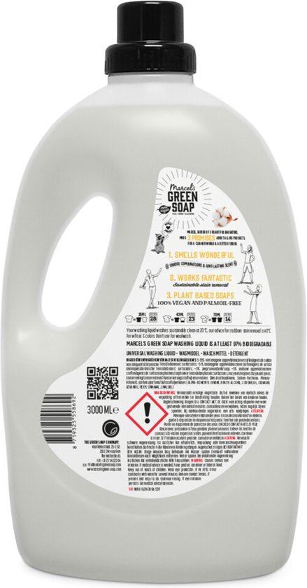Détergent universel Marcel's Green Soap - Grand paquet - Vanille et coton - 3L - 69 lavages