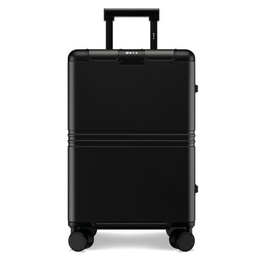 ONYX Hybrid Pro Hand Luggage Suitcase 35 Litres - Polycarbonate recyclé et design sans fermeture éclair - Valise de voyage avec serrure TSA et roues pivotantes - Trolley léger - Onyx Black