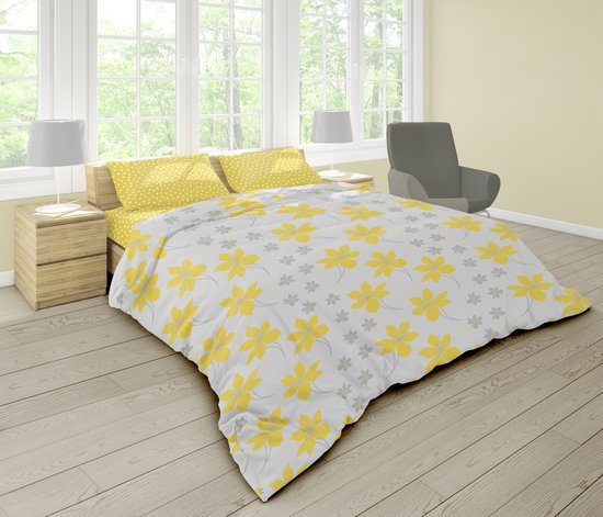 Vitality Pur - Housse de couette Cressida - 200x200/220 cm - 2 Taies d'oreiller 60x70 cm incluses - 100% coton