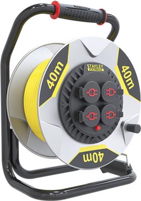 Stanley Reel Fatmax Pen Earth 4-Way 16a 40 Metres Silver Neoprene