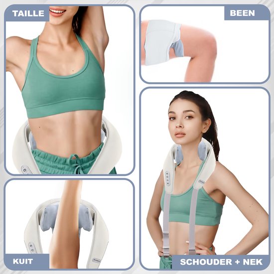 Novalance - Massage de la nuque - Coussin de massage Shiatsu - Appareil de massage électrique de la nuque - Aussi pour les bras, le dos, les épaules et les jambes - Infrarouge + Masque de sommeil