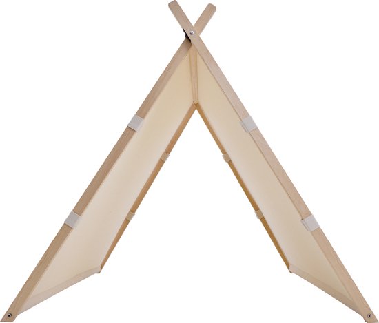 Sunny Como Tente de jeu Crème– Wigwam Tipi pour enfants - bâtons en bois FSC - 123x106x107cm