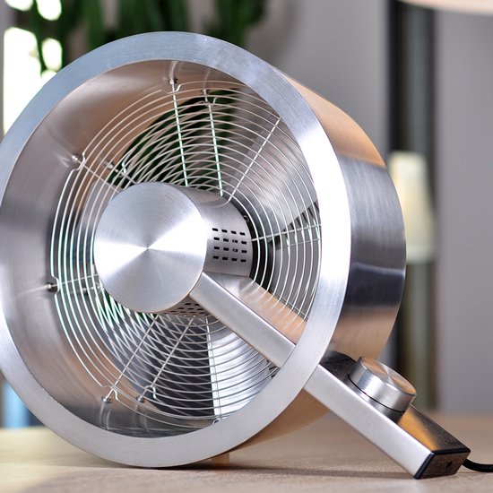 Stadler Form Q Ventilateur de sol - Métal brossé - 2400 m³/h - Silent & Design - 3 réglages - 40 m² / 100 m³