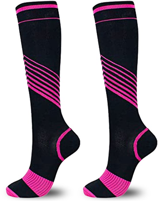 Chaussettes de compression Roegaarden - Chaussettes de compression - Chaussettes de soutien - Taille 40-44 - Rose