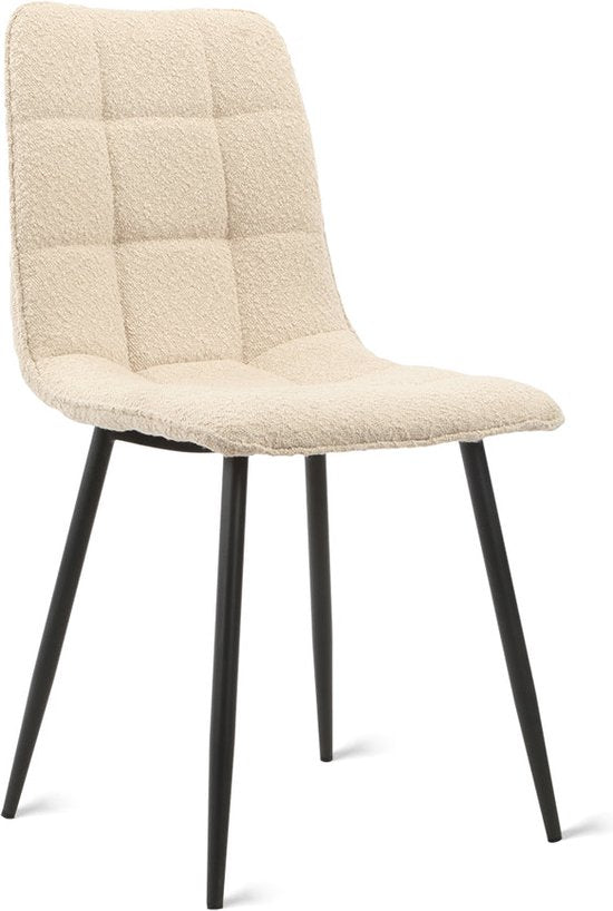 Multifurn - Chaise de salle à manger 'Yerevan' (Bouclé, Taupe, Lot de 2)