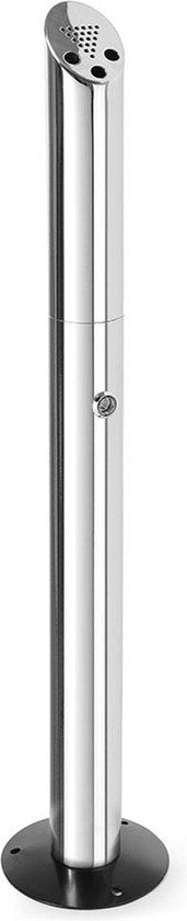 BRASQ Cendrier vertical en acier inoxydable d'une capacité de 2 litres Poteau pour fumeurs Colonne pour fumeurs - 21x21x92 cm - Cendrier vertical pour l'intérieur et l'extérieur