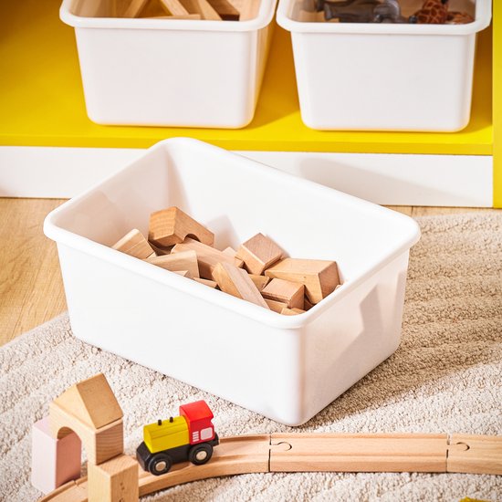 SoBuy KMB108-G Bibliothèque pour enfants - Rack de rangement en bois blanc avec 3 compartiments