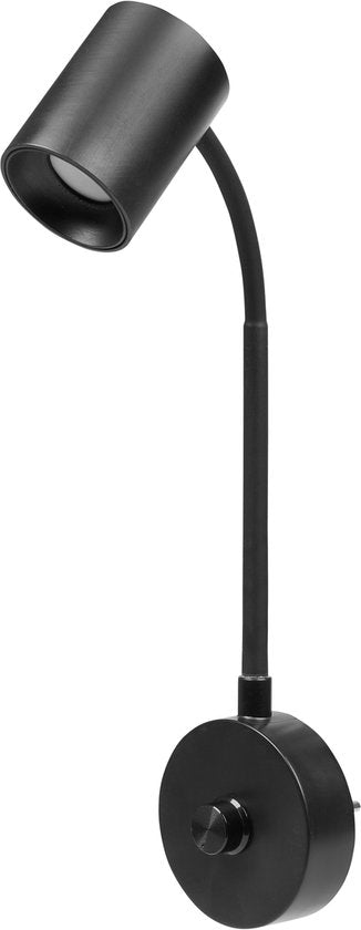 Smartwares IDE-60066 - Veilleuse blanc chaud dimmable - 2700-3000K - 200 Lumen - Col flexible - Directement dans la prise - Noir - Liseuse / Lumière d'ambiance