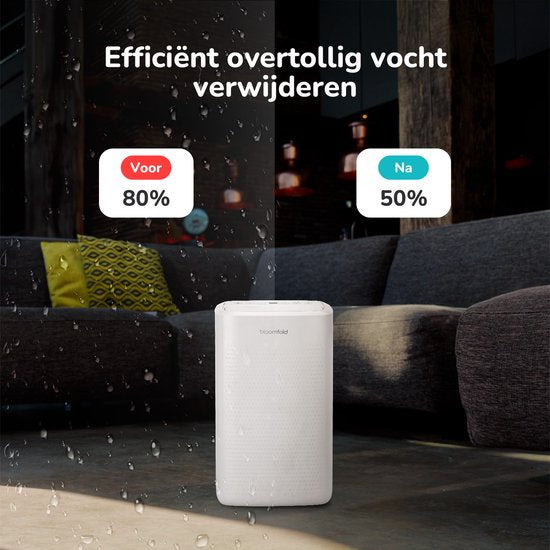 Bloomfold - Déshumidificateur et purificateur d'air - Capacité de 12 l et filtre HEPA - Avec minuterie et affichage LED - Pour un climat intérieur sain - Plastique blanc