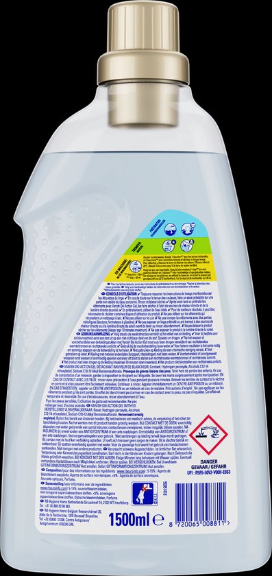Vanish Oxi Action Laundry Booster Gel - Détachant pour le linge blanc - 1.5L