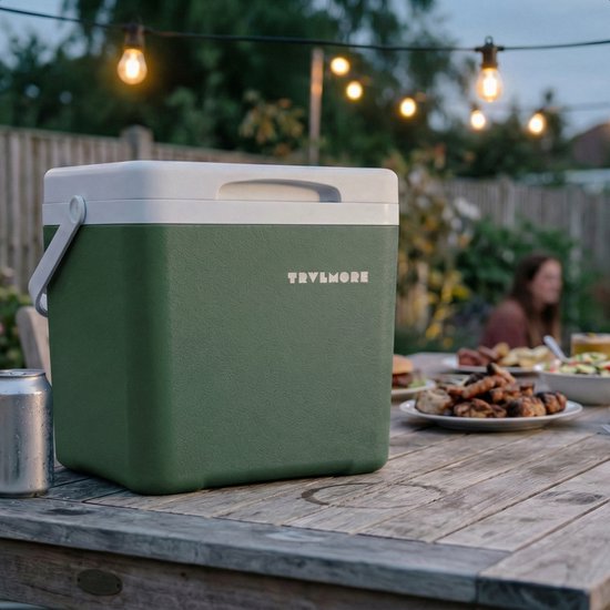 TRVLMORE Cool Box 14L - Frigobox - Elément réfrigérant inclus - Petite boîte réfrigérante - Vert
