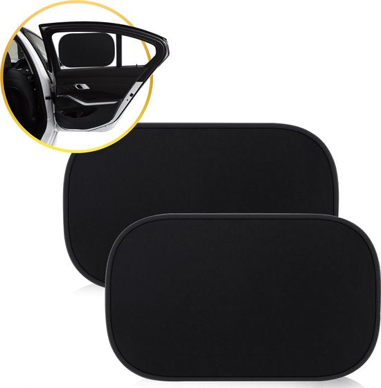 Toivo Car Sunshades Set Of 2 Pieces - Self-adhesive - 31 x 51 cm - UV Protection - Side Window Sunshade - Sun protection Window - For Child and Baby - Black
