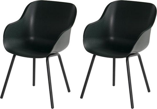 Hartman Sophie elegance garden chair - Dark green - set of 2 - black rondo base